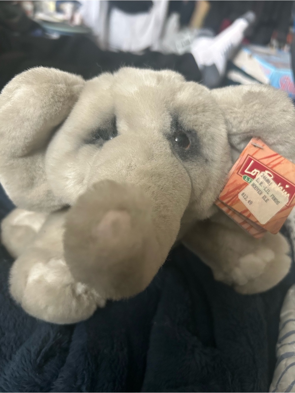 Plush Elephant Decorative Accent - Gray Lou Rankin